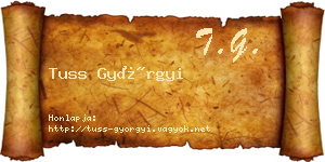 Tuss Györgyi névjegykártya